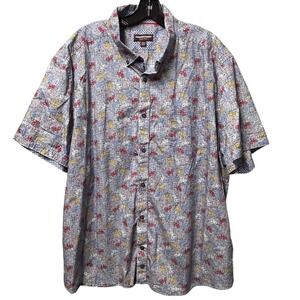 Johnston & Murphy XXXL Bicycle All Over Print Short Sleeve Button Down Shirt
